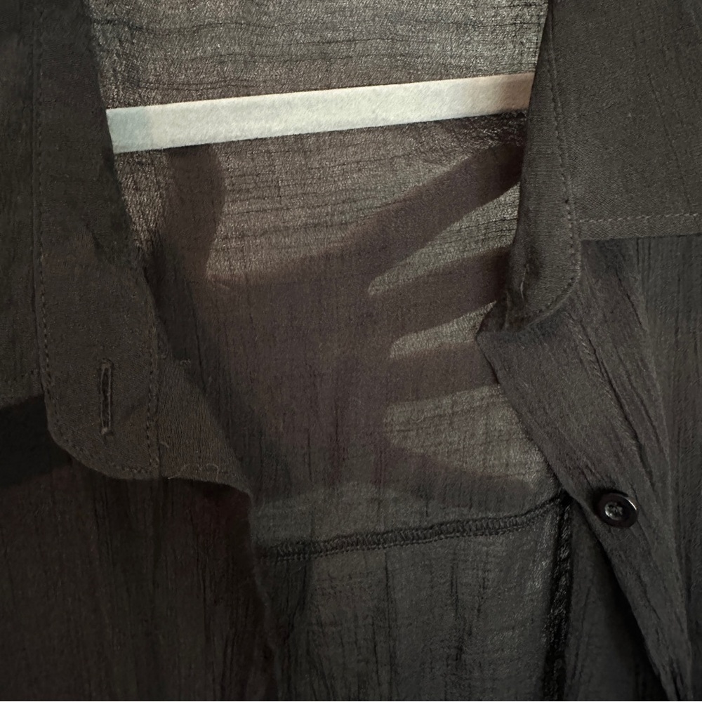Black Button-Up Beach Shirt - Picture 4 of 6